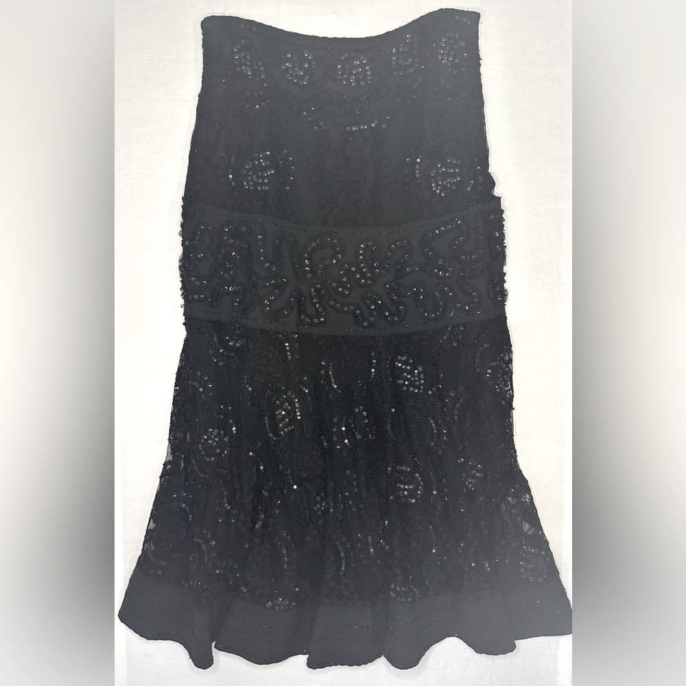 Anthropologie Basil & Maude Heavily Sequin Embroidered Skirt, Size 8